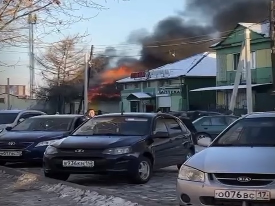  В центре города Кызыла произошел крупный пожар