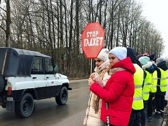 Смоленские школьники вышли на акцию против использования гаджетов