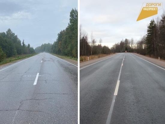 В Псковской области отремонтировали участки дороги в Гдовском районе