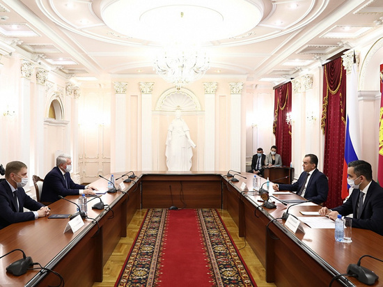 Вениамин Кондратьев провёл встречу с новым гендиректором «Газпрома» на Кубани Дмитрием Шевченко