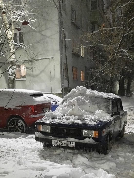 Снегопад во Владимире не останавливается