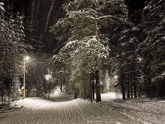 В городе Карелии вновь заработала освещенная лыжная трасса