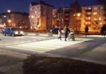 В Белгородской области запустили проекционный пешеходный переход с интерактивной подсветкой