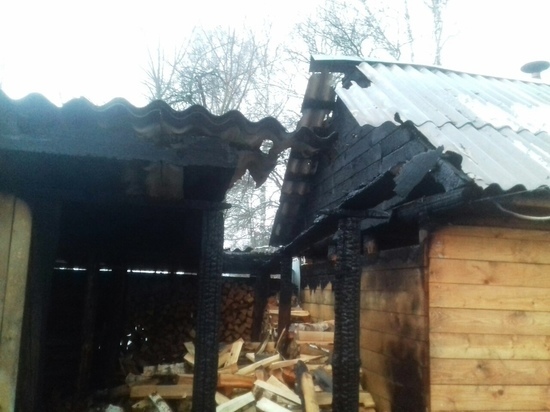 Утром в Демидовском районе загорелись дровник и баня