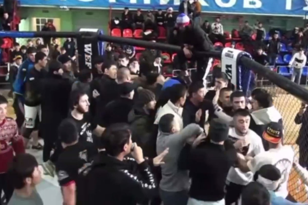На турнире по ММА в Москве снова произошла массовая драка