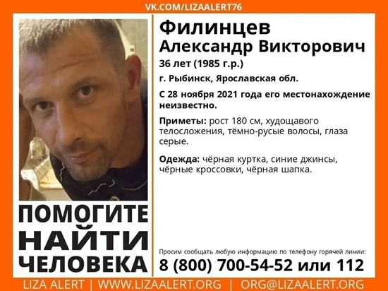 В Рыбинске 2 недели ищут мужчину 36 лет