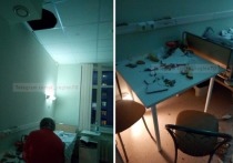 ЧП произошло сегодня, 12 декабря в Областном перинатальном центр имени Евтушенко в Томске: в послеродовой палате обрушилась часть потолка.