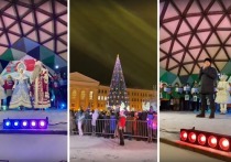 Сегодня вечером в Томске зажглась главная городская елка на Ново-Соборной площади и одновременно – праздничная иллюминация по всему городу.