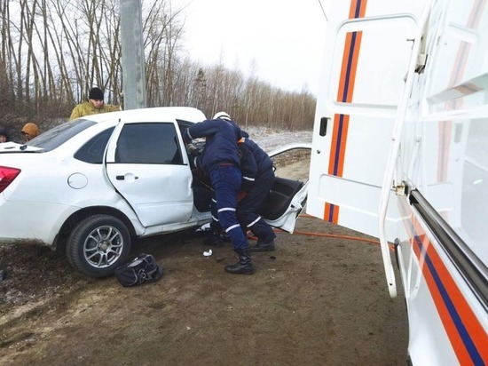 Пензенские спасатели извлекли пострадавшего в жестком ДТП мужчину из автомобиля