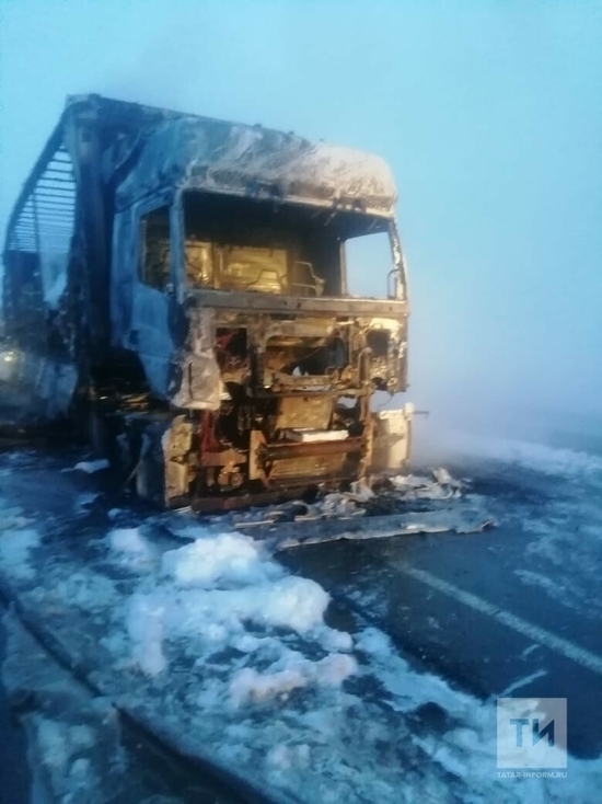 На трассе в Мензелинском районе Татарстана сгорела фура