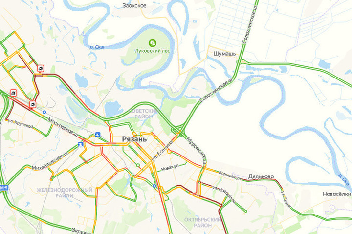 Карта пробок рязань