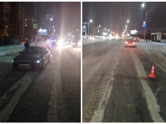 В Томске Nissan Skyline проехал на красный и сбил на переходе пешехода