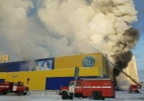 В МЧС заявили, что тушение пожара в гипермаркете «Лента» осложняла нулевая видимость.