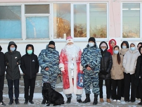 В Калмыкии детей поздравил полицейский Дед Мороз