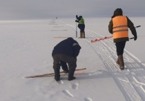 Сотрудники ГУ МЧС по Бурятии во время мониторинга ледовой обстановки обнаружили опасный участок на озере Гусиное в Селенгинском районе