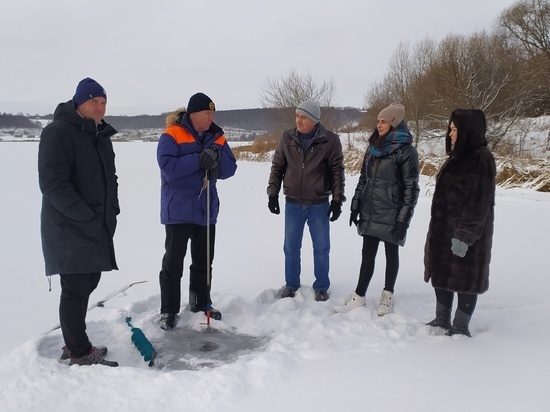 В МЧС назвали толщину льда на Щекинском водохранилище
