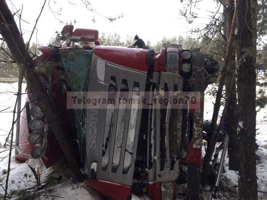 В столкновении грузовика с автомобилем Lada под Томском пострадал водитель грузовика
