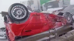 Авария из 22 автомобилей: видео с трассы Уфа-Оренбург