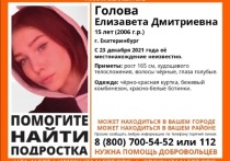 В Екатеринбурге объявлен розыск 15-летней Елизаветы Головой