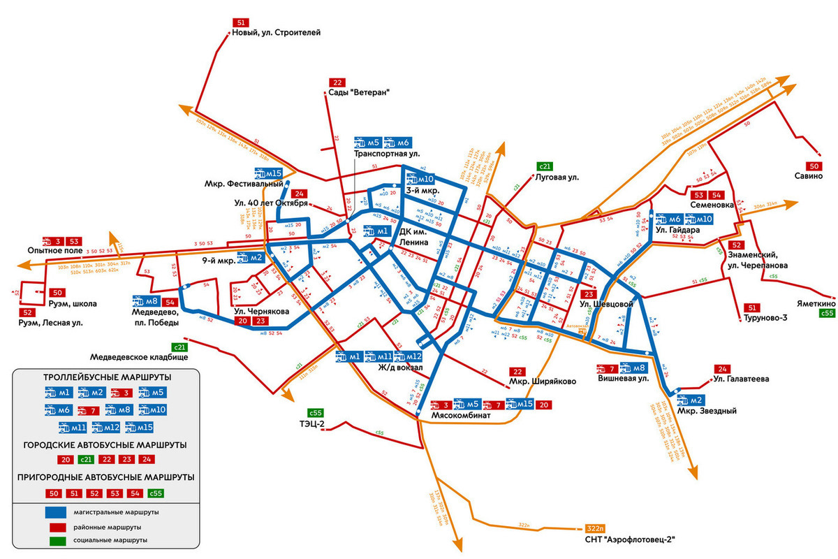 Схема пассажирского транспорта самары