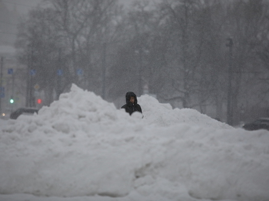 Петербуржцы жалуются на гигантские снежные кучи в канун Нового года