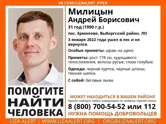 «Лиза Алерт» просит помощи в поисках жителя Ленобласти