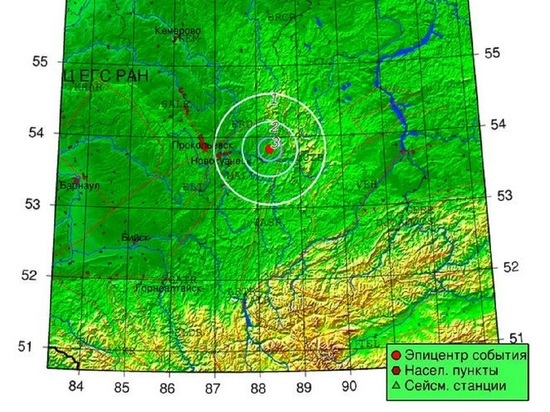 Почти четырехбалльное землетрясение случилось в Кемеровской области