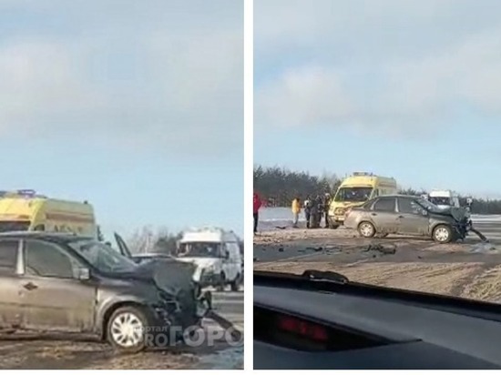 Лоб в лоб: в Чебоксарском районе произошло серьезное ДТП с двумя легковушками