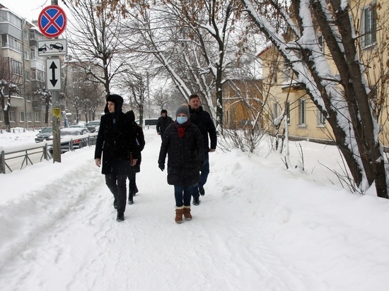 Сорокина проверила качество уборки снега в Железнодорожном районе Рязани