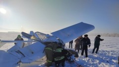 Появились кадры с места крушения легкомоторного самолета в Алтае