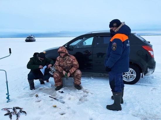 Рыбаки в Старорусском районе выехали на машинах на запретный лед