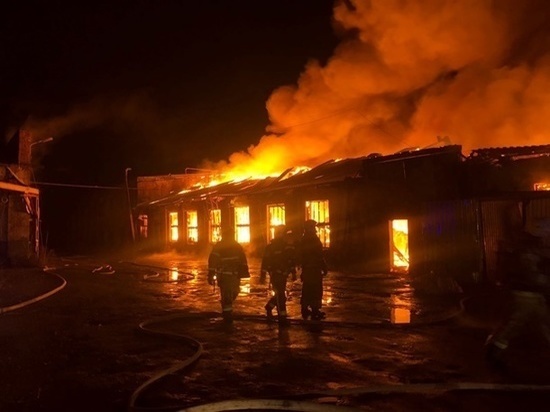 Семь часов тушили пожар на складе в Ростове