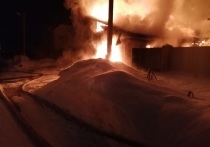 Взрыв газового баллона случился во время серьезного пожара в пригороде Барнаула