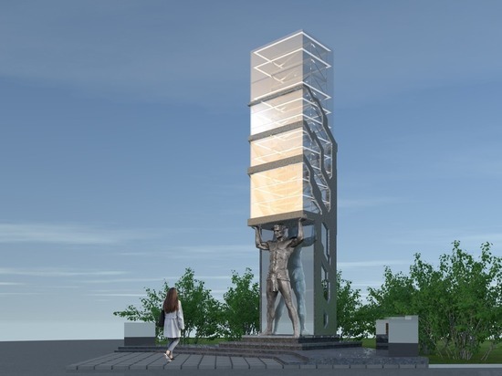 6-метровую скульптуру Атланта с небоскребом установят в Екатеринбурге