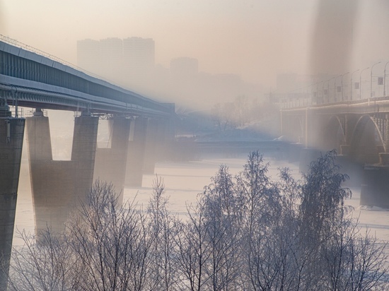 Морозный туман окутал Новосибирск утром 27 января