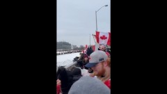 Опубликованы кадры протеста канадских дальнобойщиков против ковидных ограничений