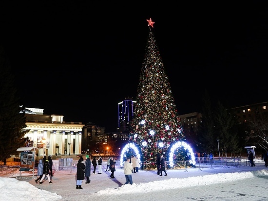 Главную елку Новосибирска разберут 15 февраля