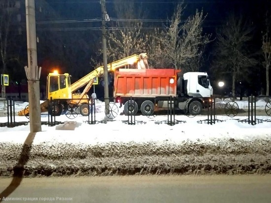 В ночь на 4 февраля с улиц Рязани вывезли 4 тыс. кубометров снега
