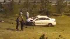 Сочинский водитель потерял управление и слетел в кювет