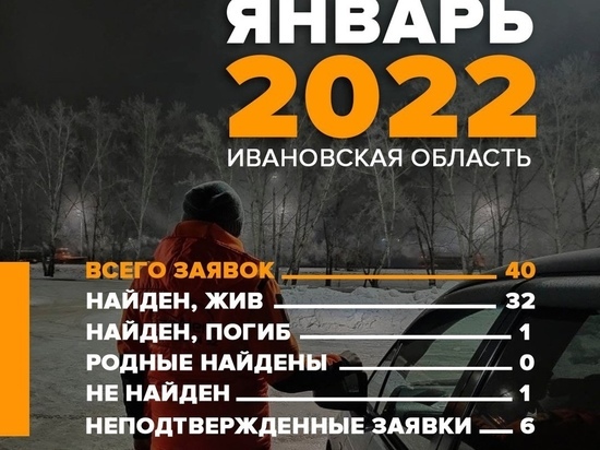 В январе волонтеры ивановского отряда «Лиза Алерт» искали 40 «потеряшек»