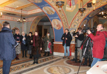 Программа пресс-тура состояла из экскурсии по храмовому комплексу, презентации Фонда Архистратига Михаила, молебна о начале благого дела