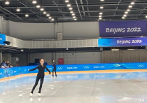 Российская фигуристка Камила Валиева вышла на утреннюю тренировку, передает наш специальный корреспондент на Олимпиаде