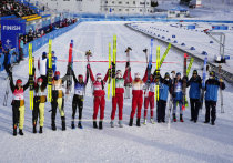 Женская команда России одержала победу в эстафете на Олимпийских играх в Пекине