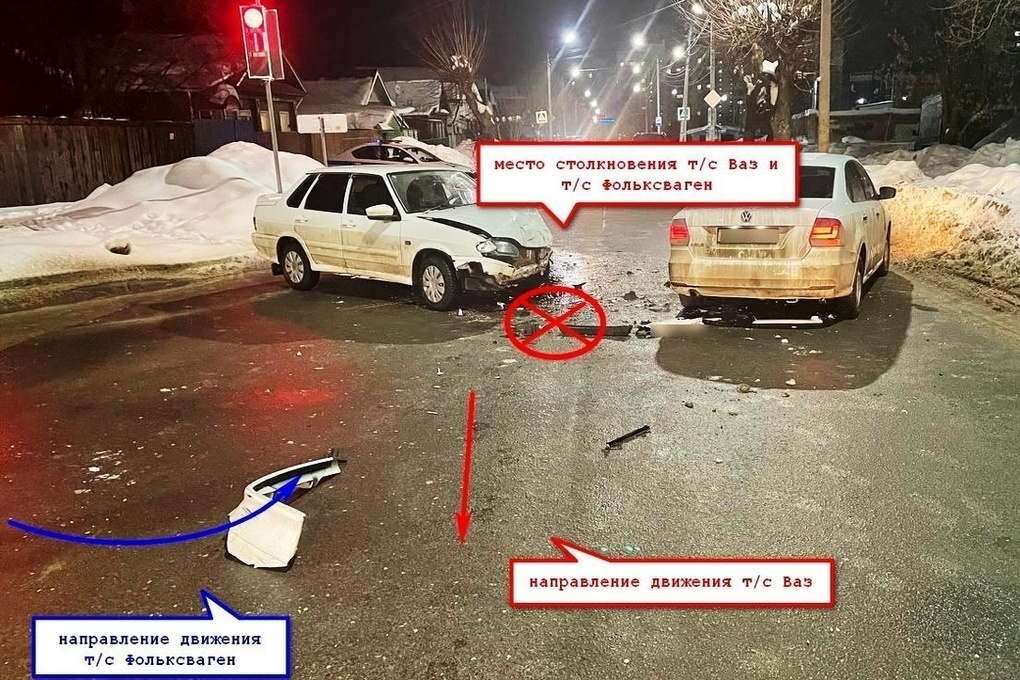 Костромские ДТП: «Лада» и «Фольксваген» не смогли разъехаться даже при наличии светофора