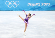 Фигуристка Камила Валиева безошибочно отработала дневную тренировку накануне выступления в произвольной программе на Олимпиаде в Пекине