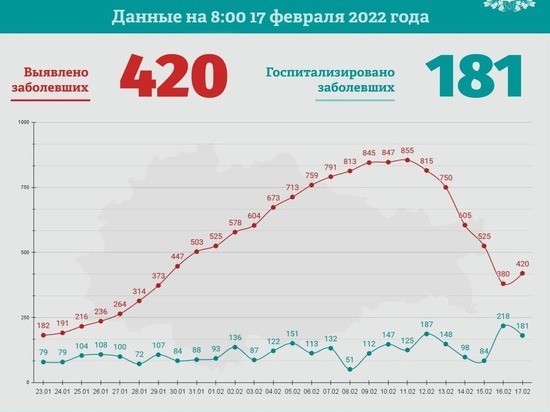 В Курской области выявлено 420 случаев коронавируса за сутки