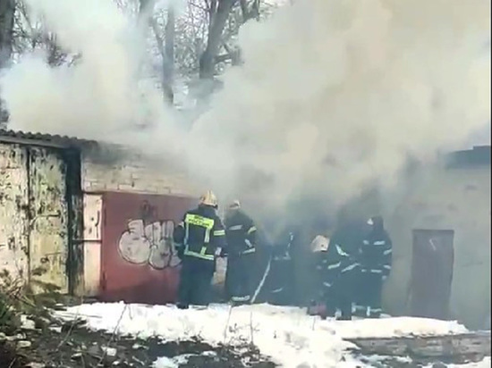 В Воронеже 8 спасателей пытались уберечь горящие сараи