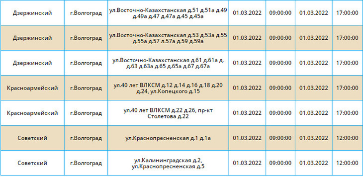 График работы почты волгоград дзержинский В Волгограде четыре района останутся без света 1 марта - МК Волгоград