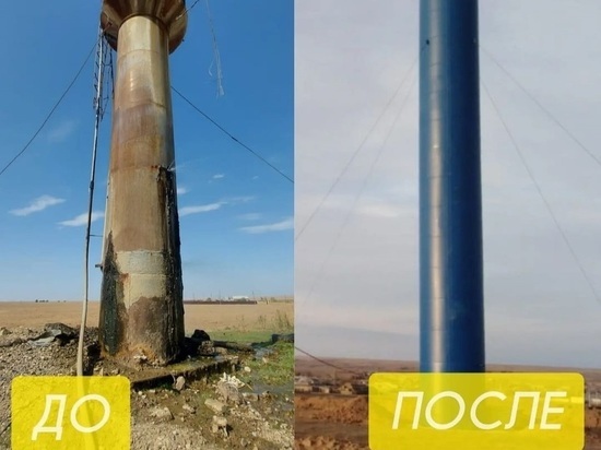 В муниципалитете Калмыкии установили новую водонапорную башню