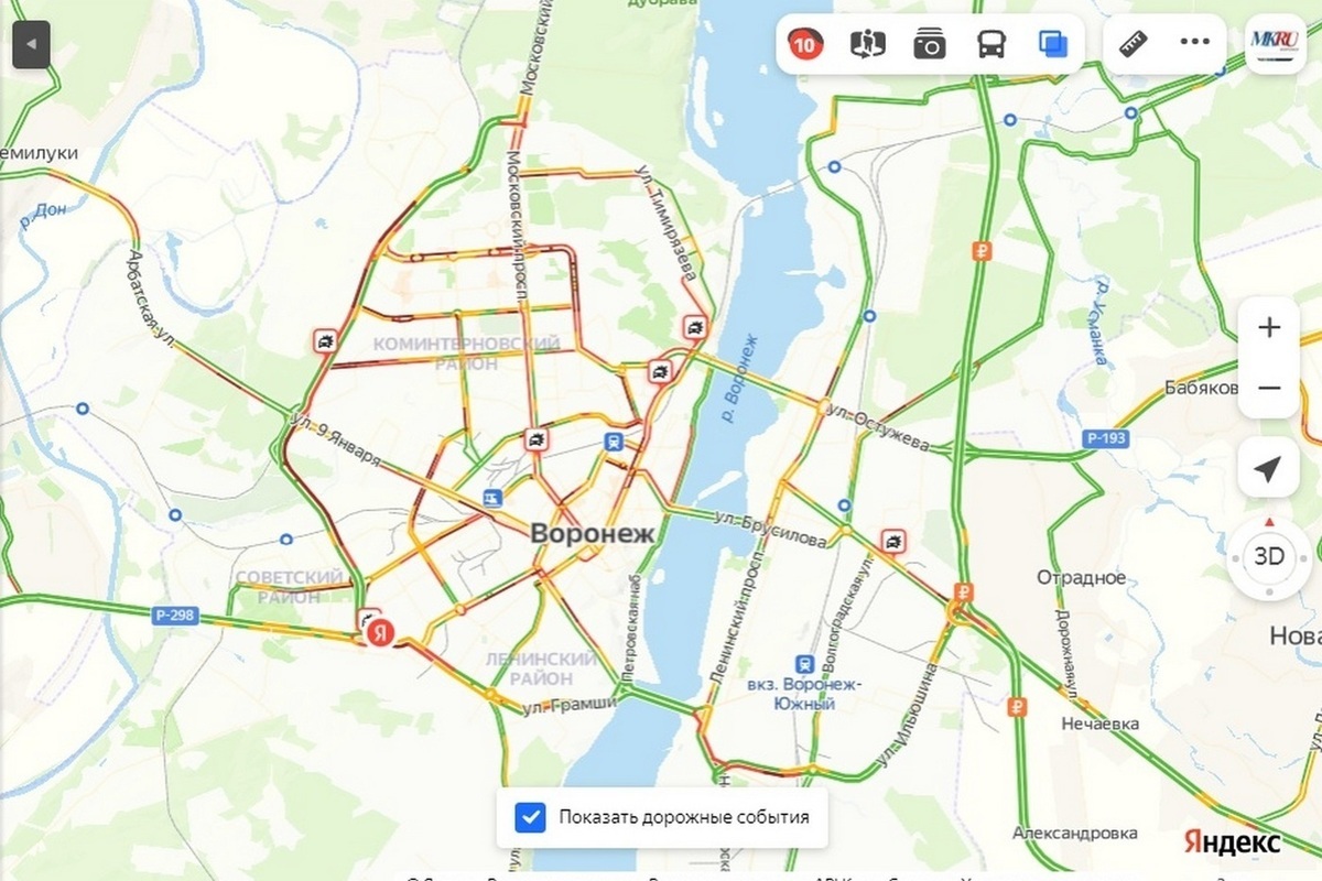 Карта города воронежа с пробками - 86 фото